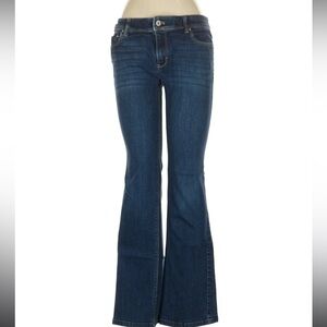 Like new WHBM mid rise, flare leg jean. 33 inch inseam